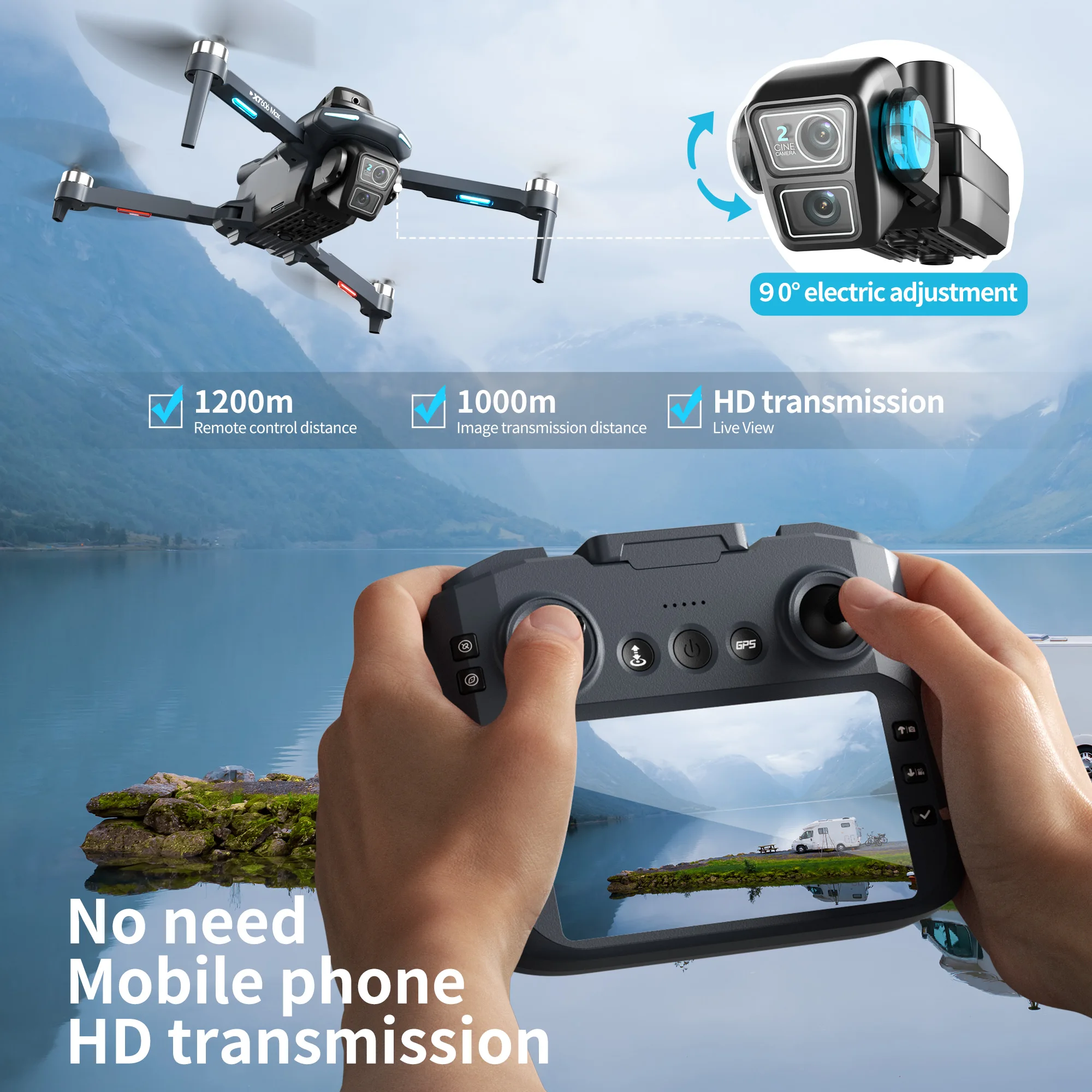Dron GPS Lenovo XT606 MAX 4K P – Drone Gps Mount recenzja i cena